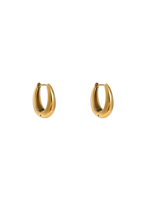 Go Dutch Label D&E - Oval drop creole - goud