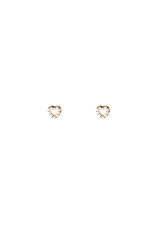 Go Dutch Label D&E - Hartjes studs met parels - goud
