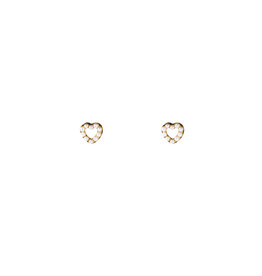 Go Dutch Label D&E - Hartjes studs met parels - goud
