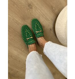 Babouche Babouche- Studded muiltje green