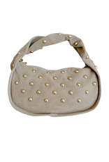 21Jewelz Midi handtas met gouden studs - suede beige