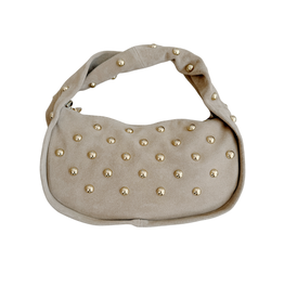 21Jewelz Midi handtas met gouden studs - suede beige