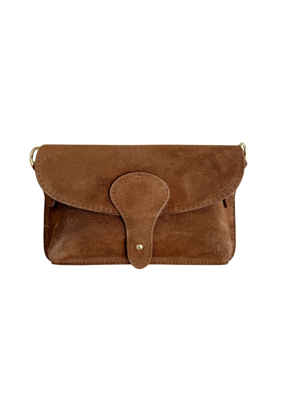 21Jewelz Suede handtasje met gesp - camel
