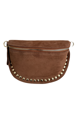 21Jewelz Crossbody tas met gouden studs - suede camel
