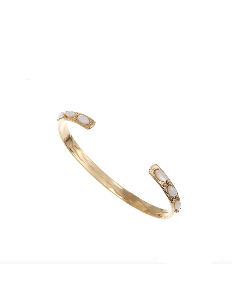 21Jewelz Dunne bangle met witte steentjes - goud