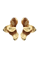 Biba Statement bloemen studs - taupe
