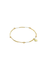 Biba Elastisch armbandje met kralen - wit/ecru