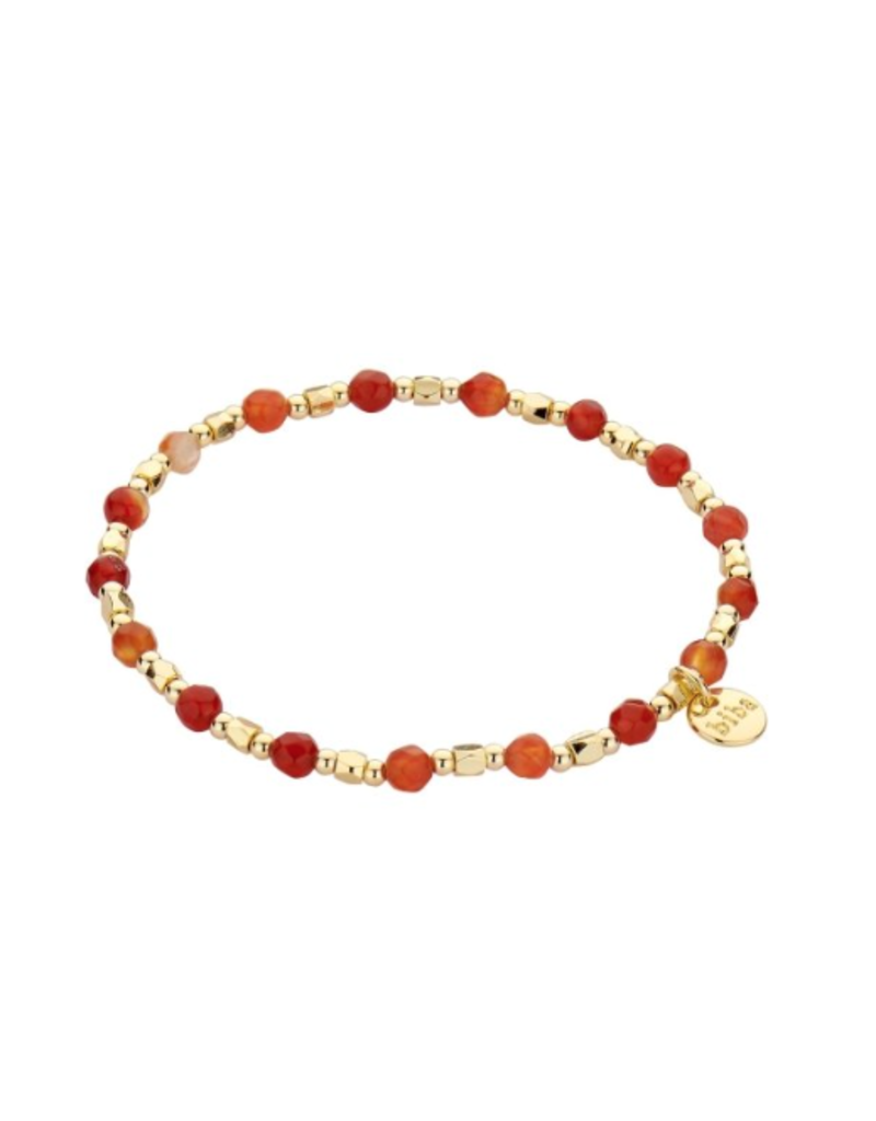 Biba Elastisch armbandje met kleine steentjes - oranje