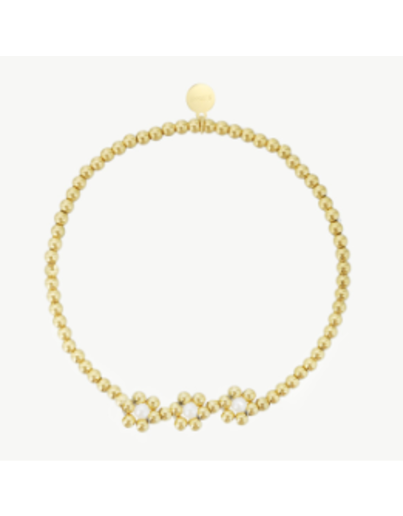 21Jewelz Gouden armbandje met drie bloemen