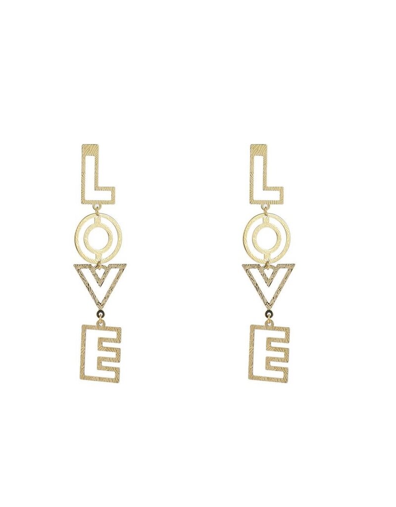 Go Dutch Label D&E -Kleine LOVE oorbellen - goud