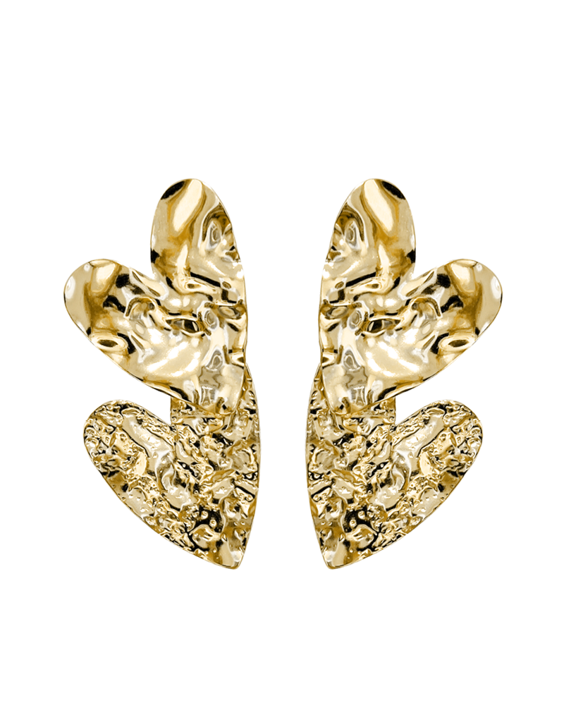 21Jewelz Dubbele grote hartjes statement oorbellen