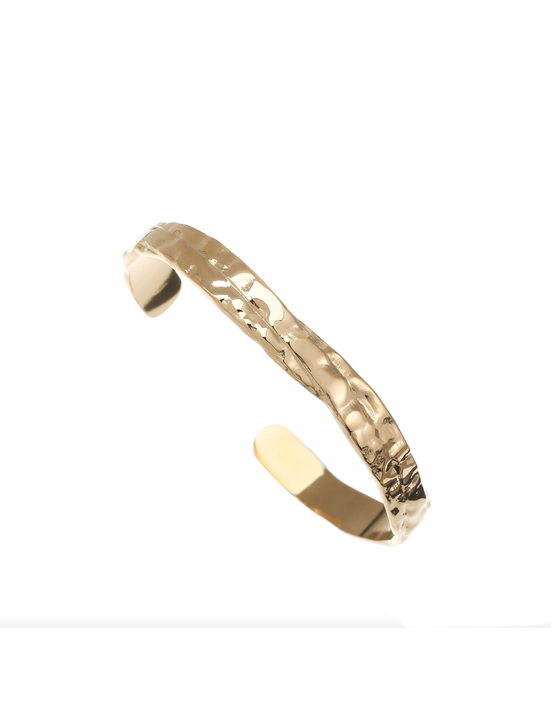 Brede bangle met textuur - goud
