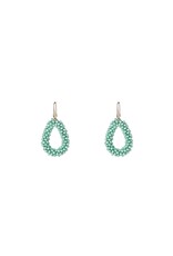 Go Dutch Label D&E - Ovale statement oorbellen met mintgroene kralen