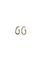 21Jewelz Half ronde oorbellen met textuur - goud