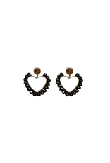 My Jewellery Oorbellen in de vorm van een hartje met bloemen - zwart