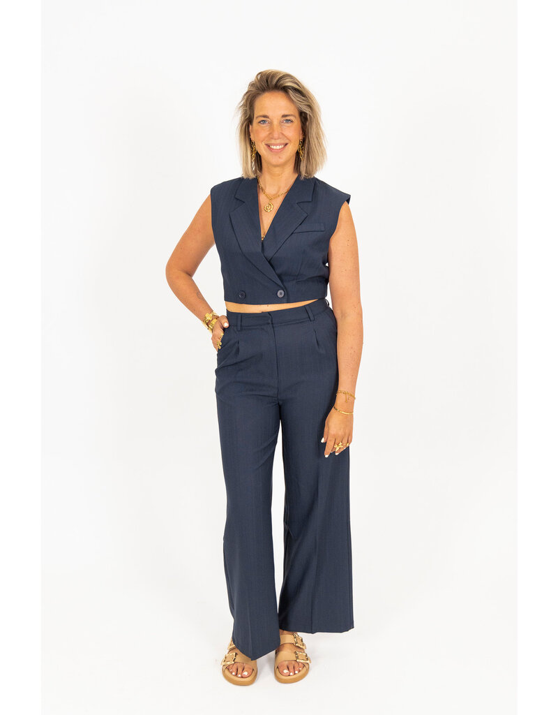 21Jewelz Cropped gilet - navy