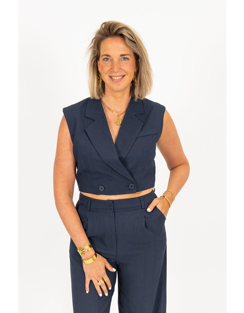 21Jewelz Cropped gilet - navy