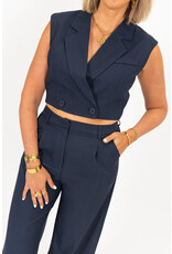 21Jewelz Cropped gilet - navy