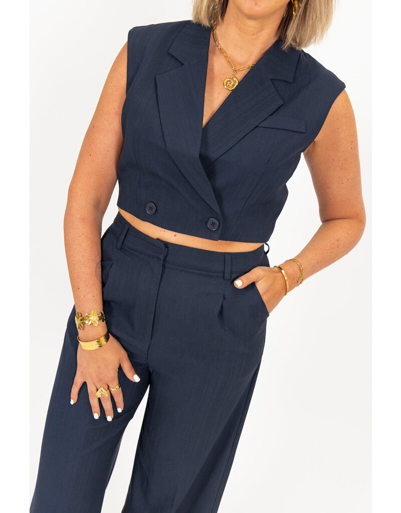 21Jewelz Cropped gilet - navy