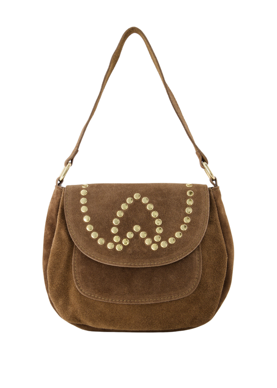 21Jewelz Schoudertas met studs - suede camel