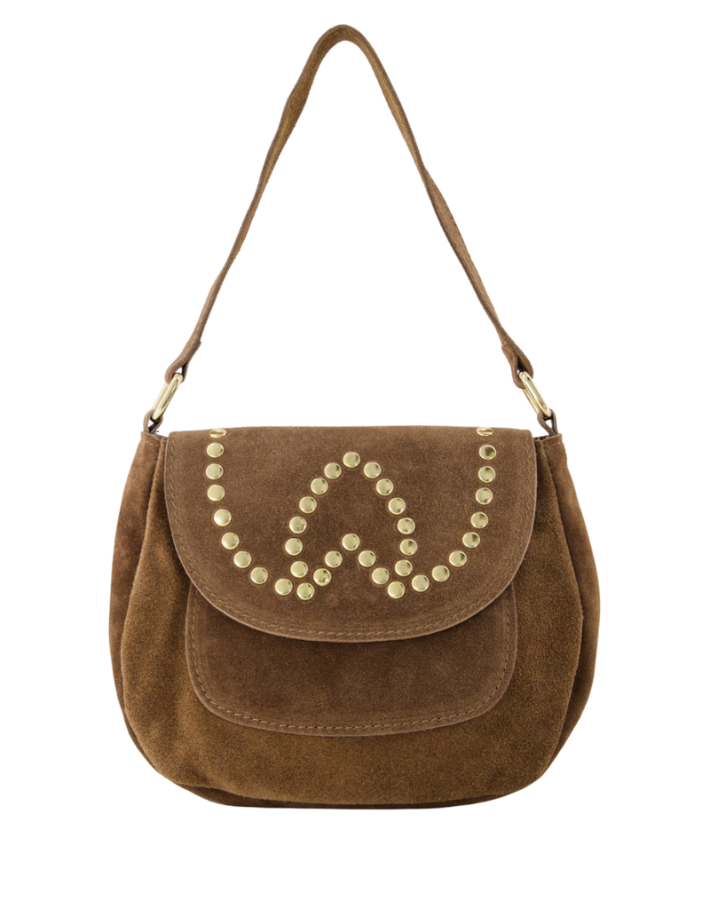 21Jewelz Schoudertas met studs - suede camel
