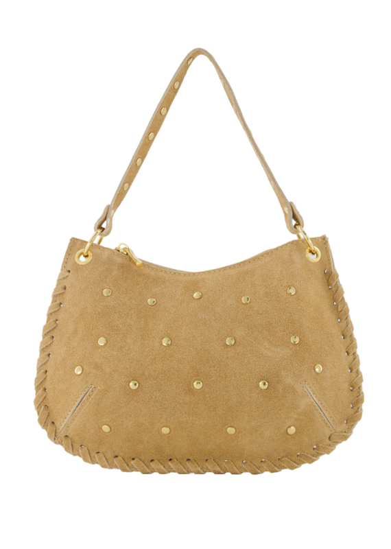 21Jewelz Suede tas met gouden studs - beige
