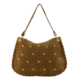 21Jewelz Suede tas met gouden studs - camel