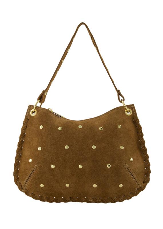 21Jewelz Suede tas met gouden studs - camel