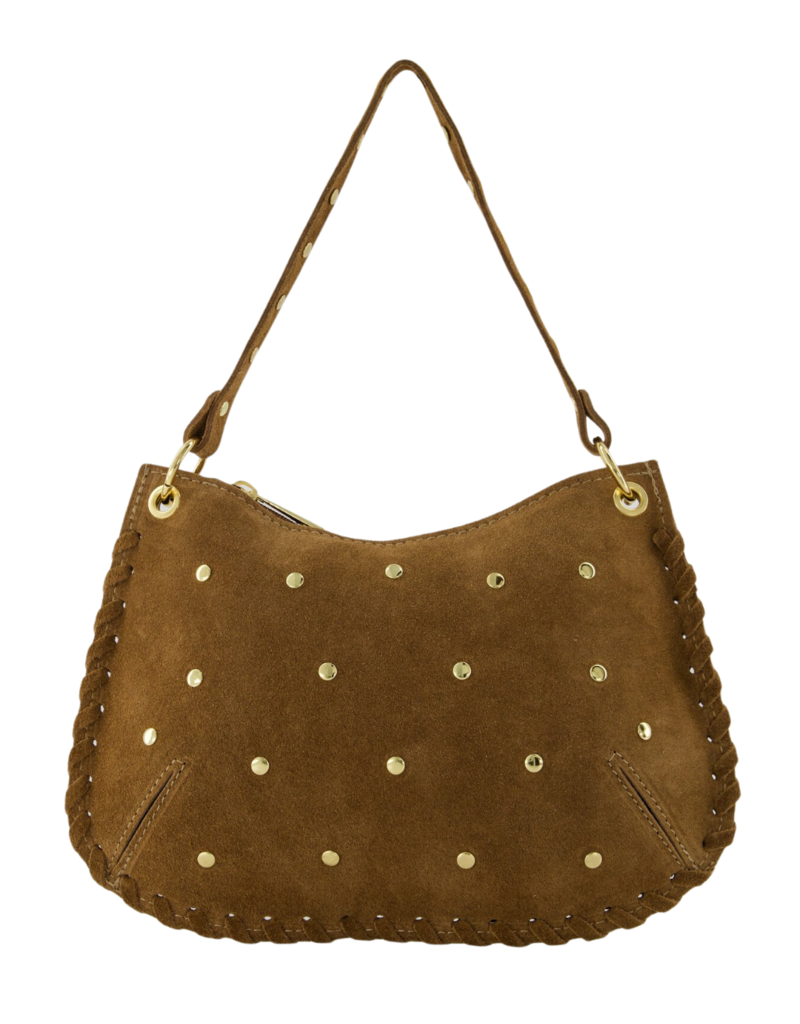 21Jewelz Suede tas met gouden studs - camel