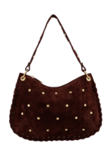 21Jewelz Suede tas met gouden studs - bordeaux