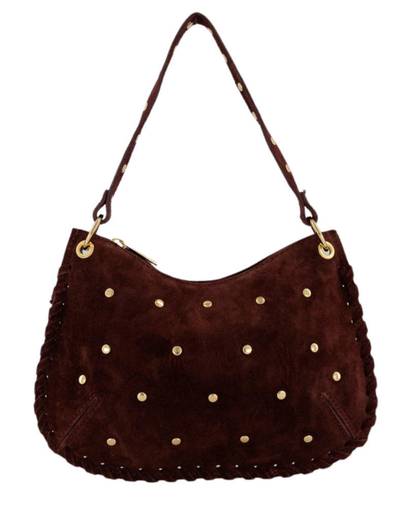 21Jewelz Suede tas met gouden studs - bordeaux