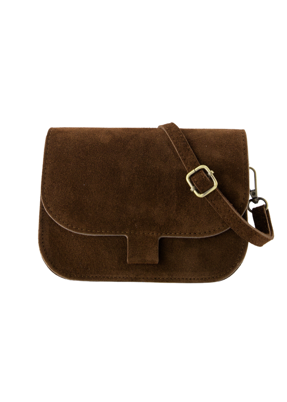 21Jewelz Casual tas - suede donkerbruin