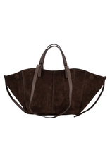 21Jewelz Midi suede shopper met dubbel hengsel - choco