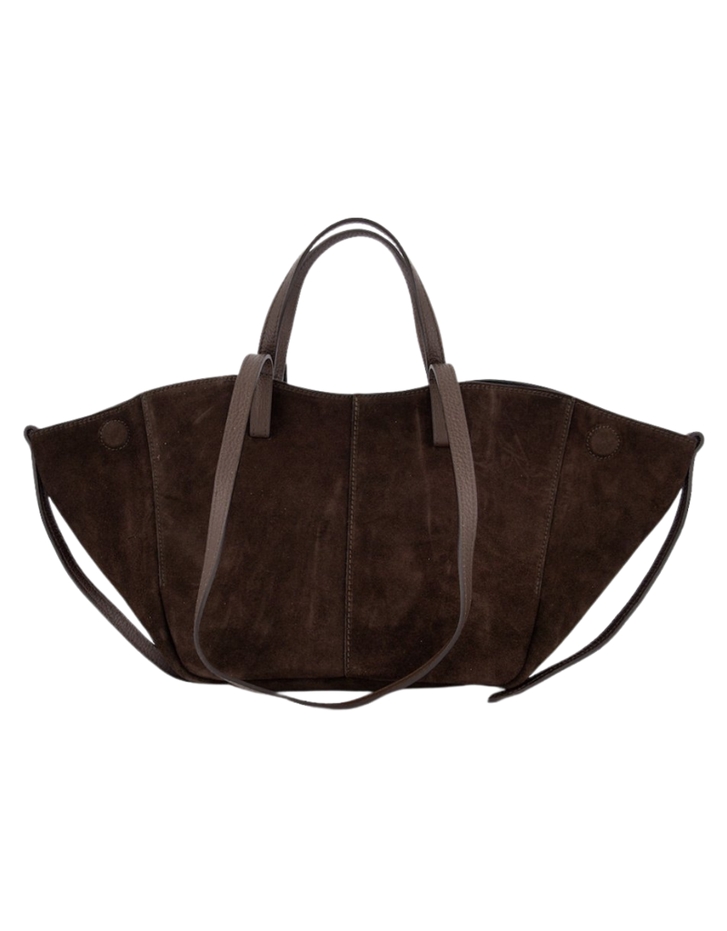 21Jewelz Midi suede shopper met dubbel hengsel - choco