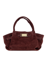 21Jewelz Tasje met goud detail - suede bordeaux