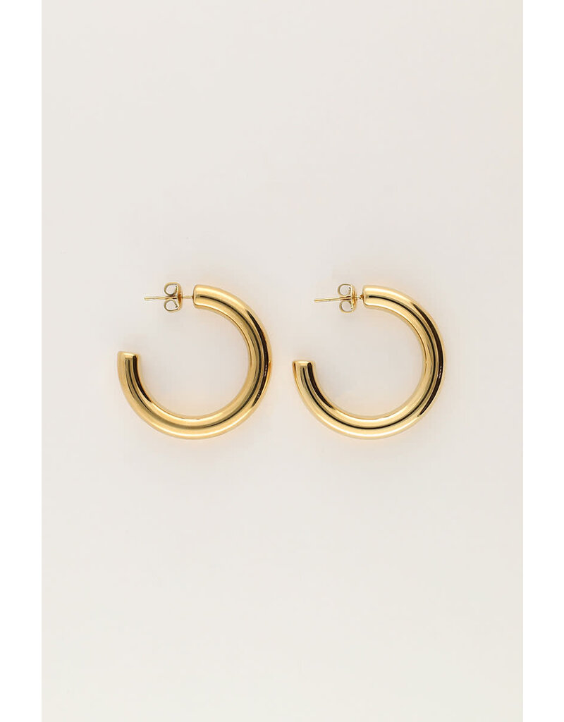 My Jewellery My Jewellery - Bold statement oorringen basic bold medium - goud