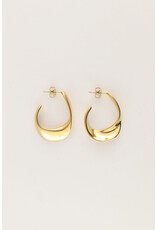 My Jewellery My Jewellery - Bold oorringen open ovaal dun - goud
