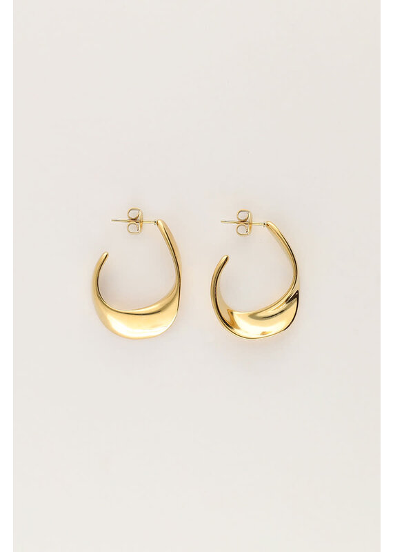 My Jewellery My Jewellery - Bold oorringen open ovaal dun - goud