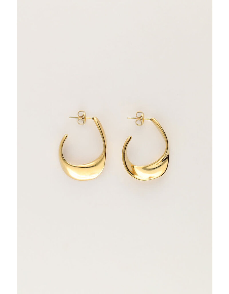 My Jewellery My Jewellery - Bold oorringen open ovaal dun - goud