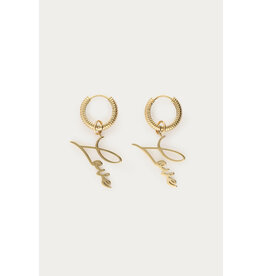 21Jewelz My Jewellery - Bold oorringen love - goud