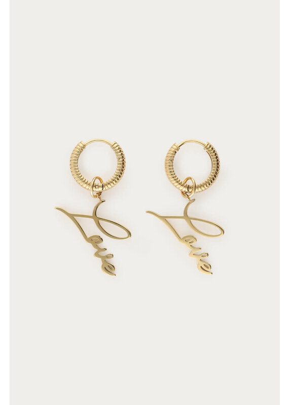 21Jewelz My Jewellery - Bold oorringen love - goud