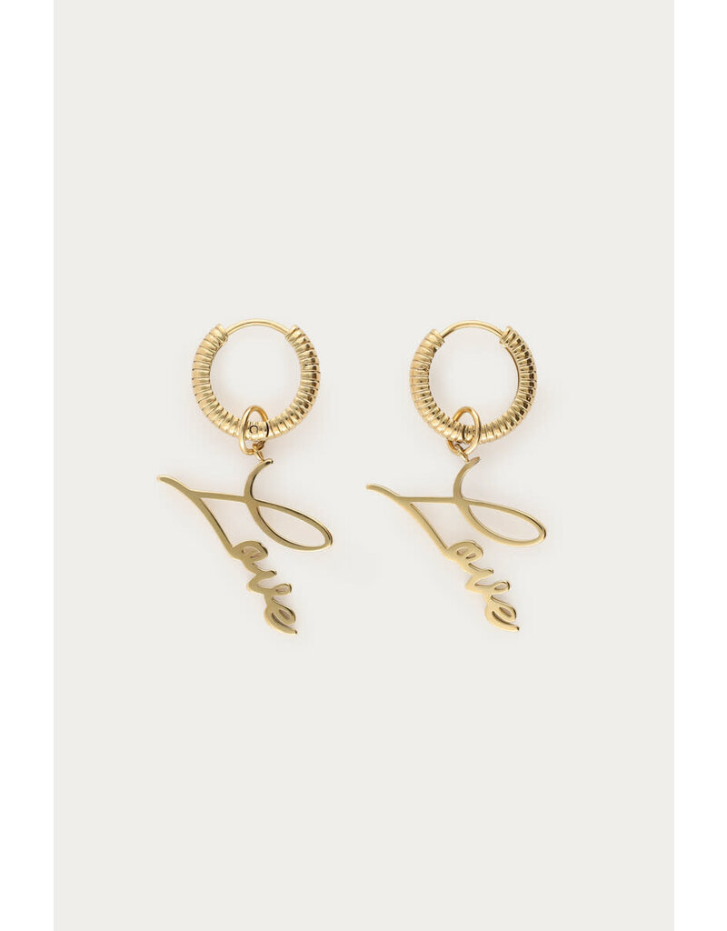 21Jewelz My Jewellery - Bold oorringen love - goud