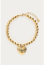 My Jewellery My Jewellery - Bold kralenarmband met love hart - goud