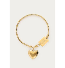 My Jewellery My Jewellery - Bold armband met hartvormige bedel - goud
