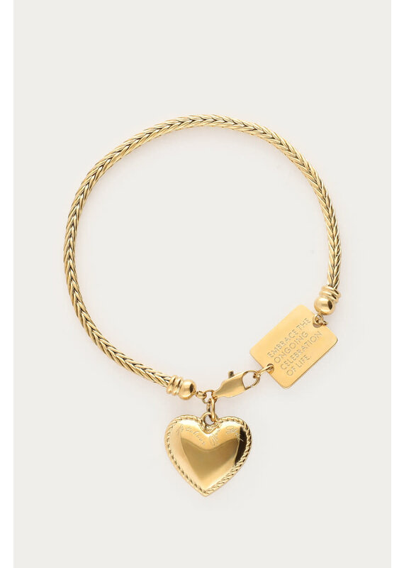 My Jewellery My Jewellery - Bold armband met hartvormige bedel - goud