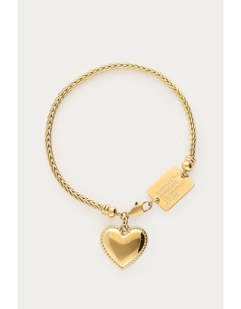 My Jewellery My Jewellery - Bold armband met hartvormige bedel - goud