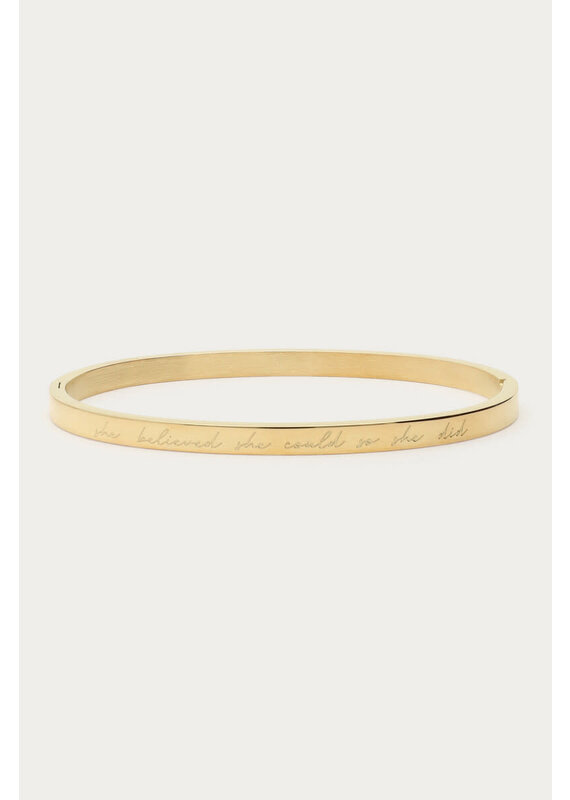 My Jewellery My Jewellery - Bold bangle "Believe" - goud