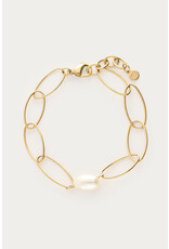 My Jewellery My Jewellery - Bold schakelarmband met zoetwaterparels - goud