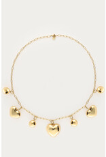 My Jewellery My Jewellery - Bold ketting met hartjes en bolletjes - goud