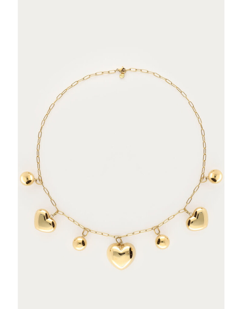 My Jewellery My Jewellery - Bold ketting met hartjes en bolletjes - goud
